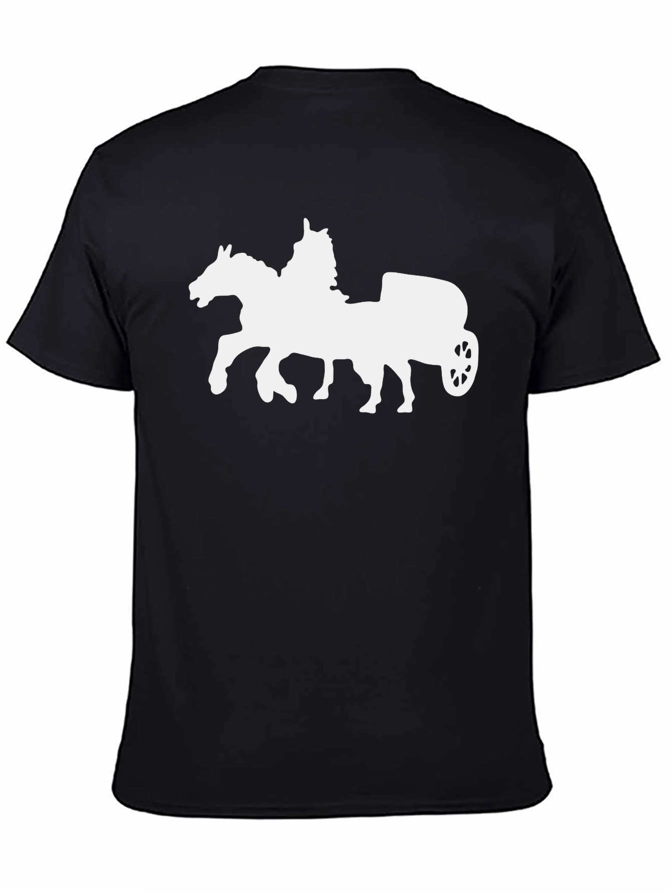 Horse Chariot Graphic Tee - Classic Black T-Shirt