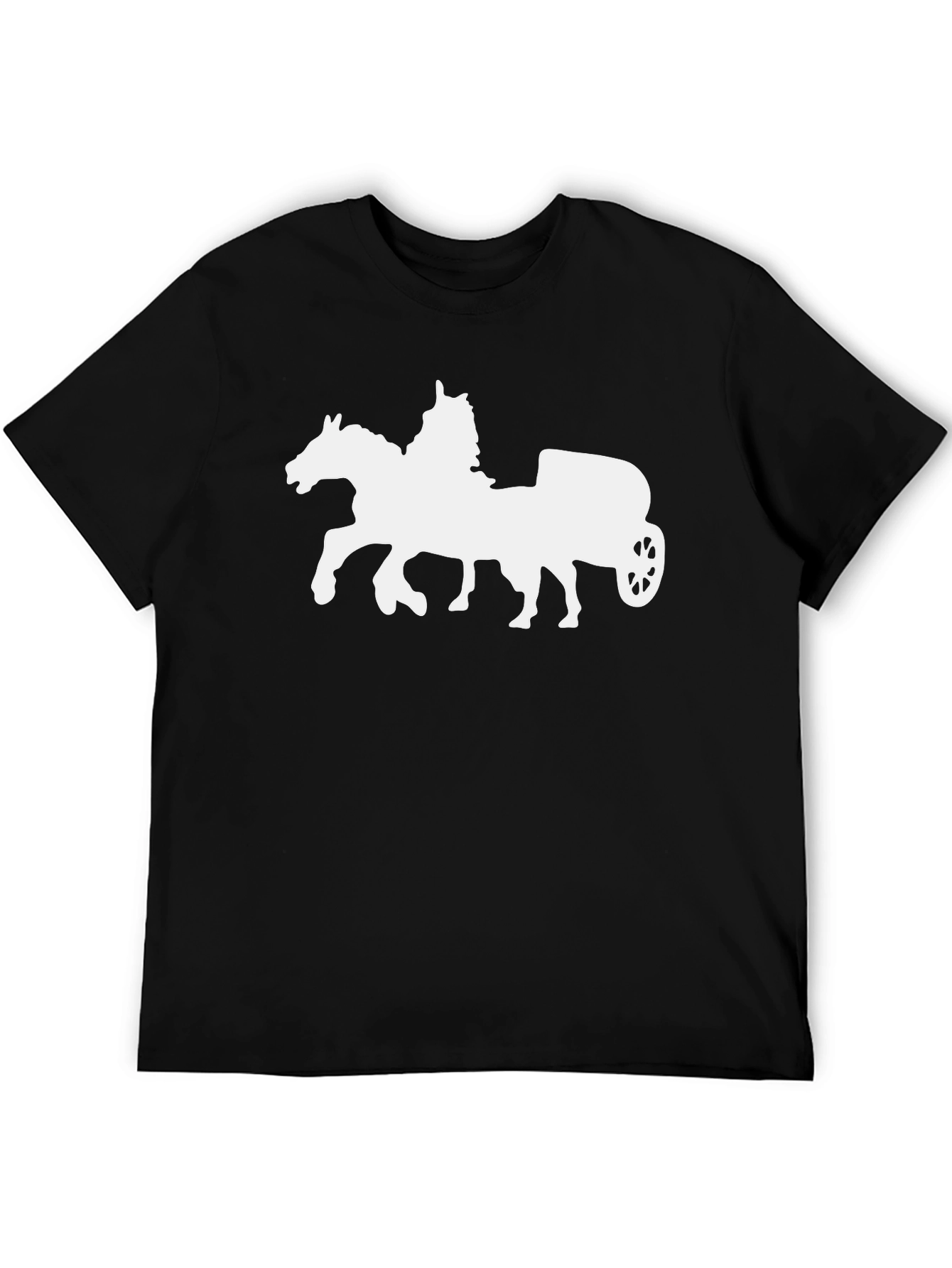 Horse Chariot Graphic Tee - Classic Black T-Shirt