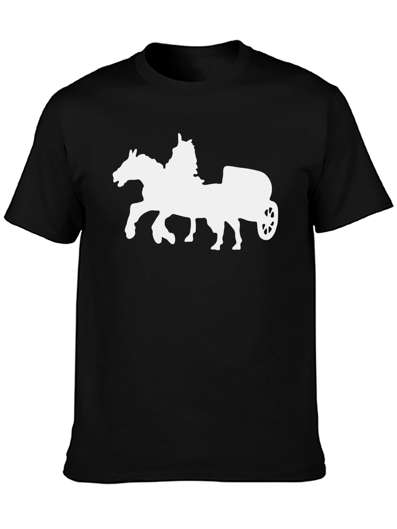 Horse Chariot Graphic Tee - Classic Black T-Shirt