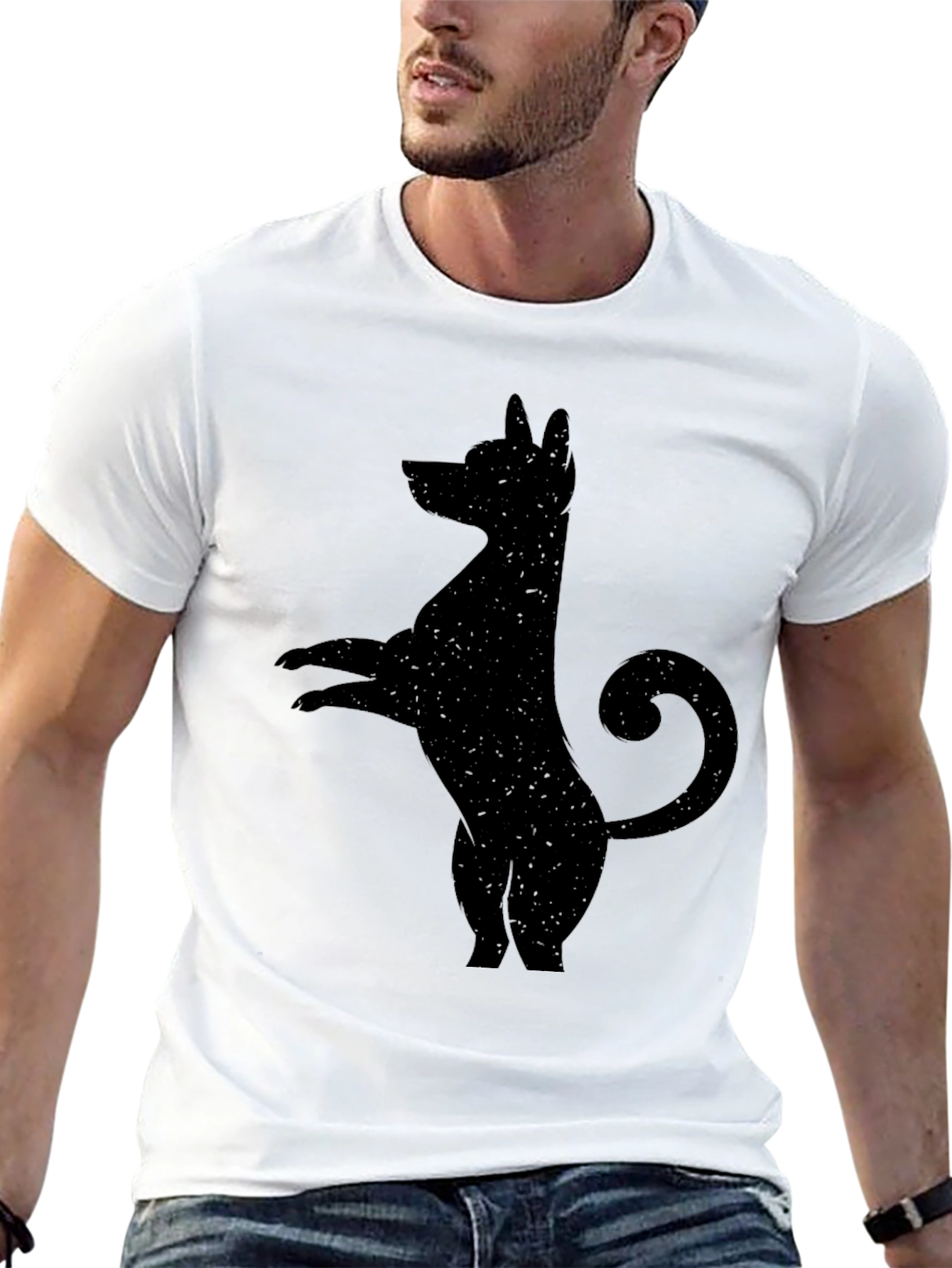 Black Dog Silhouette Graphic Tee - Mens