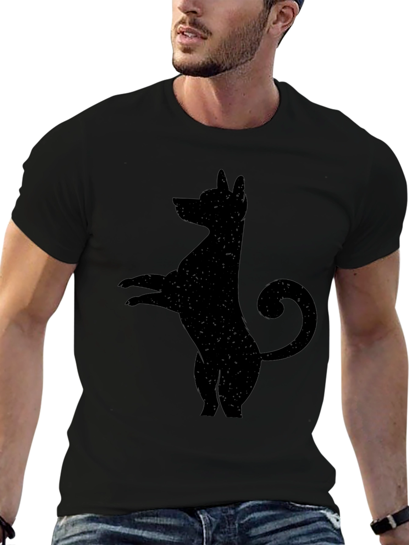 Black Dog Silhouette Graphic Tee - Mens
