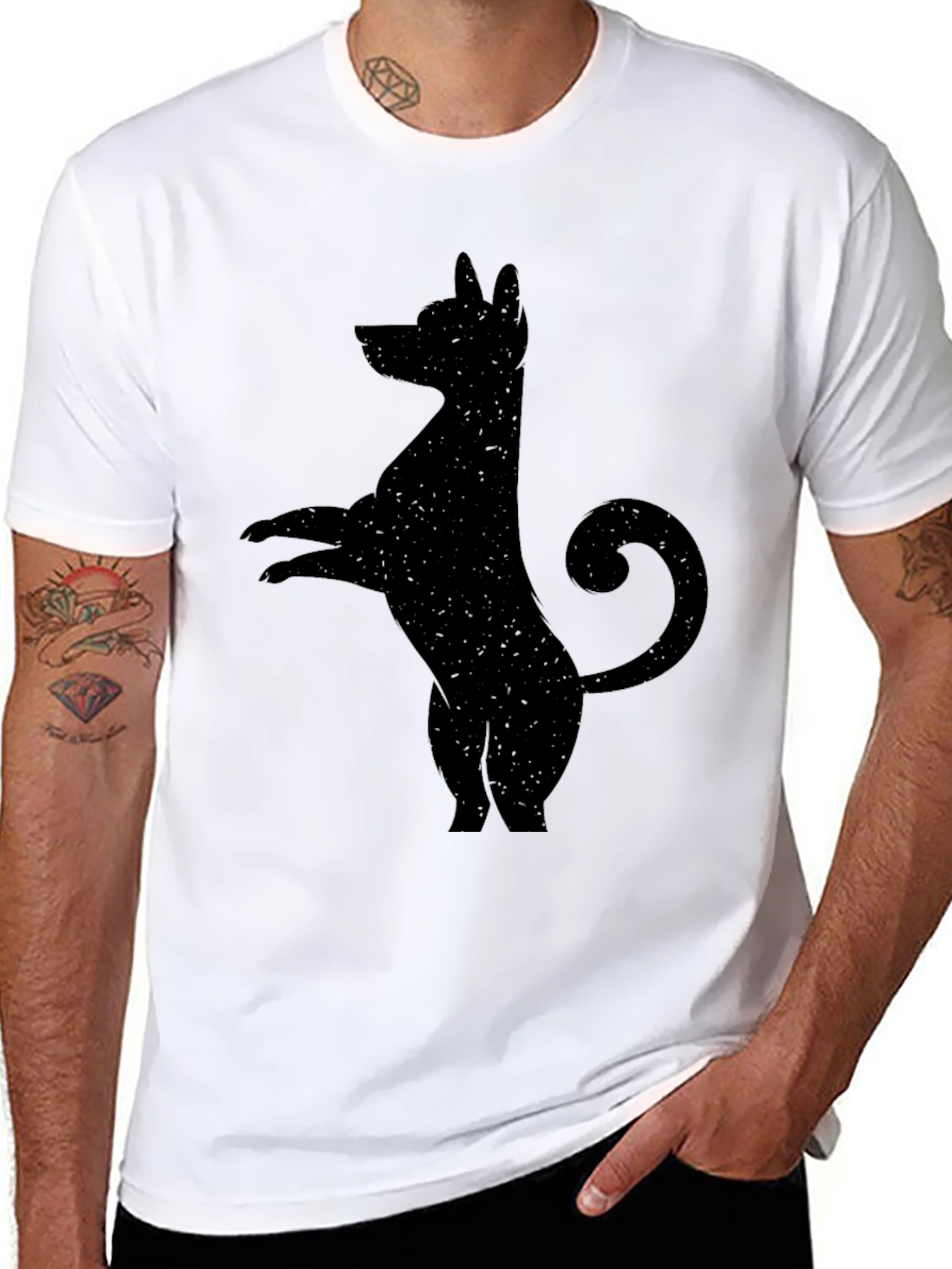 Black Dog Silhouette Graphic Tee - Mens