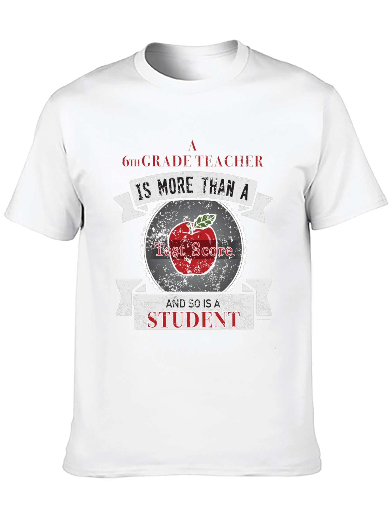 6th Grade Teacher Student Apple Graphic Tee