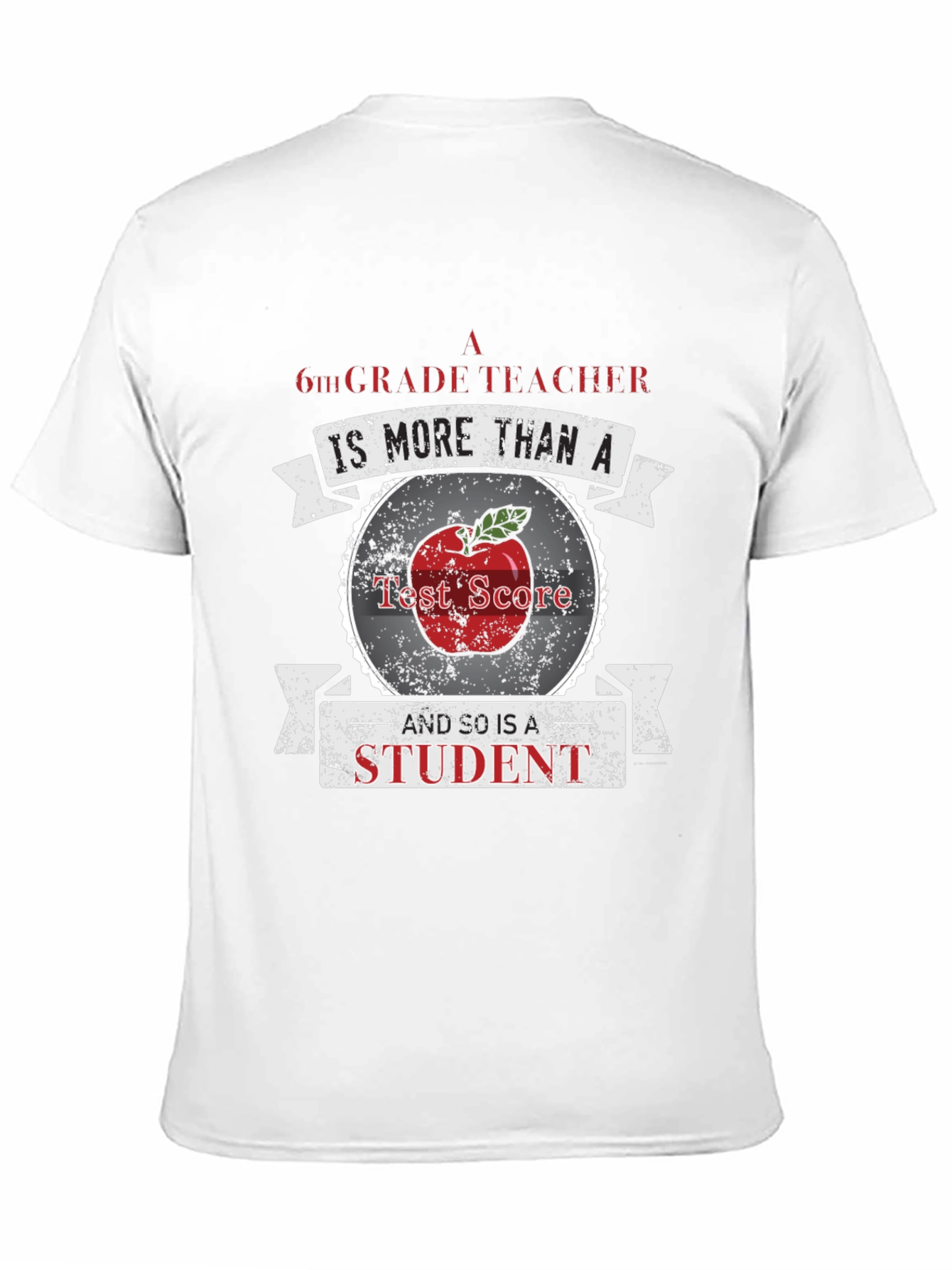 6th Grade Teacher Student Apple Graphic Tee