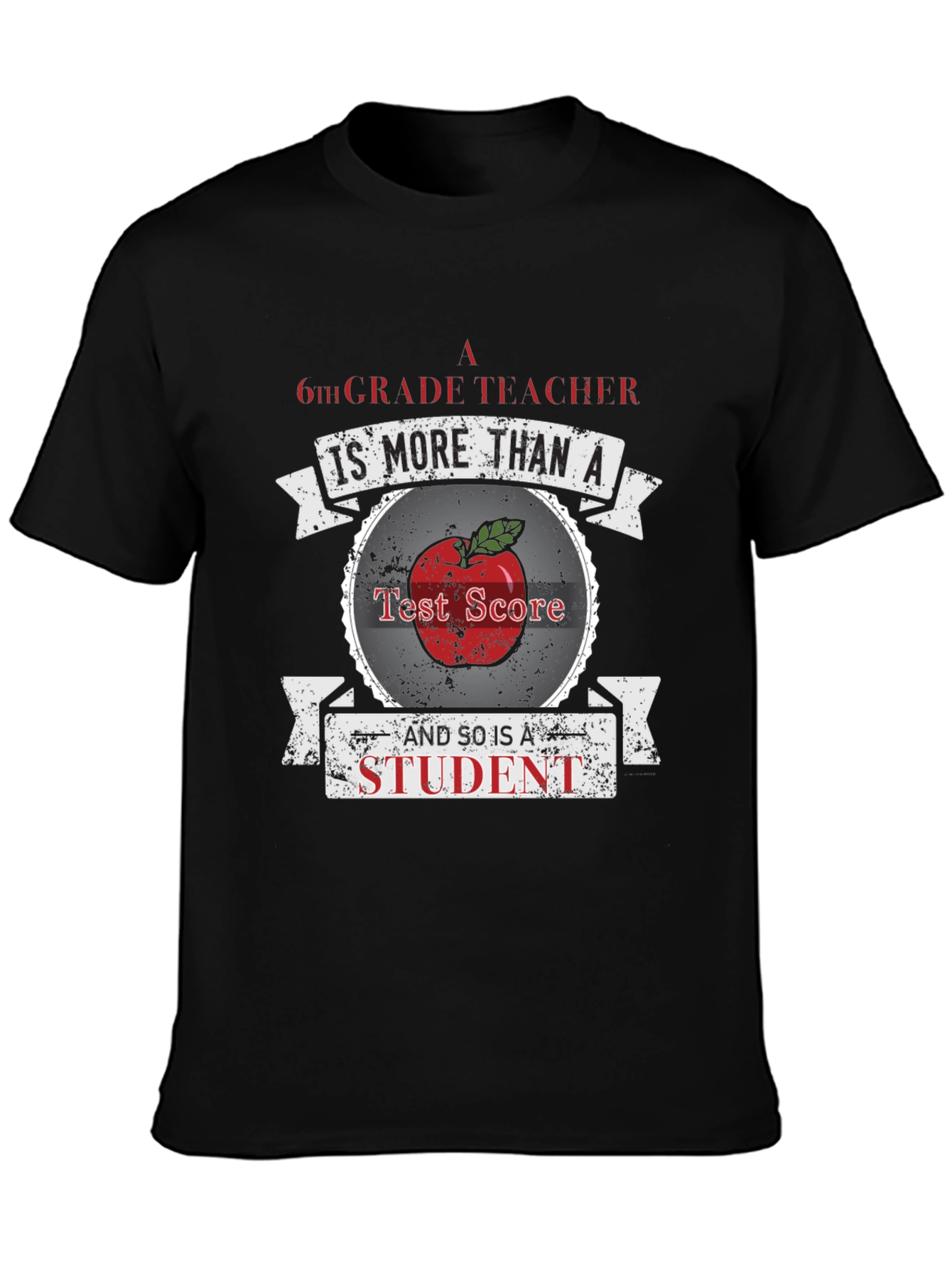 6th Grade Teacher Student Apple Graphic Tee