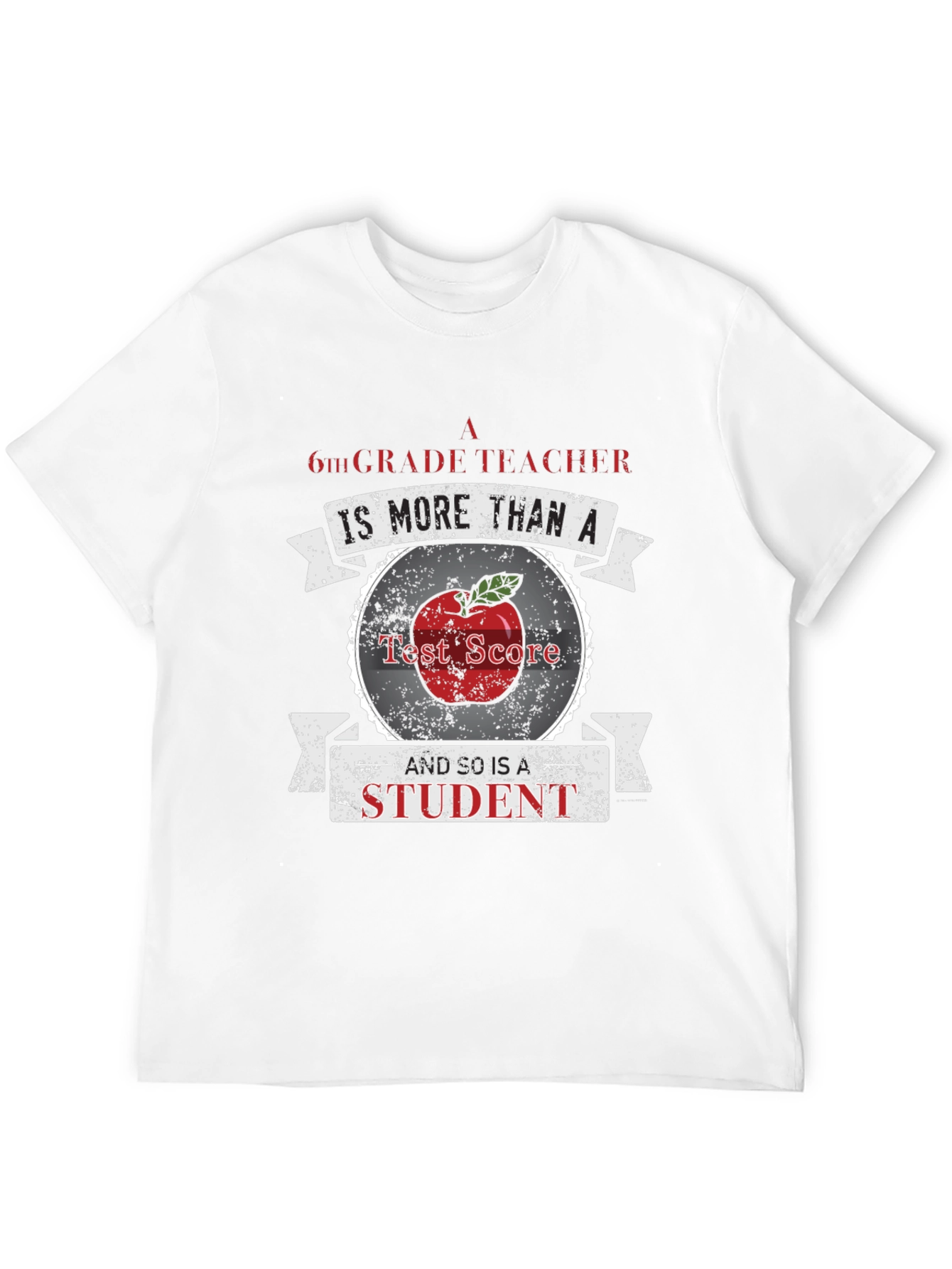 6th Grade Teacher Student Apple Graphic Tee