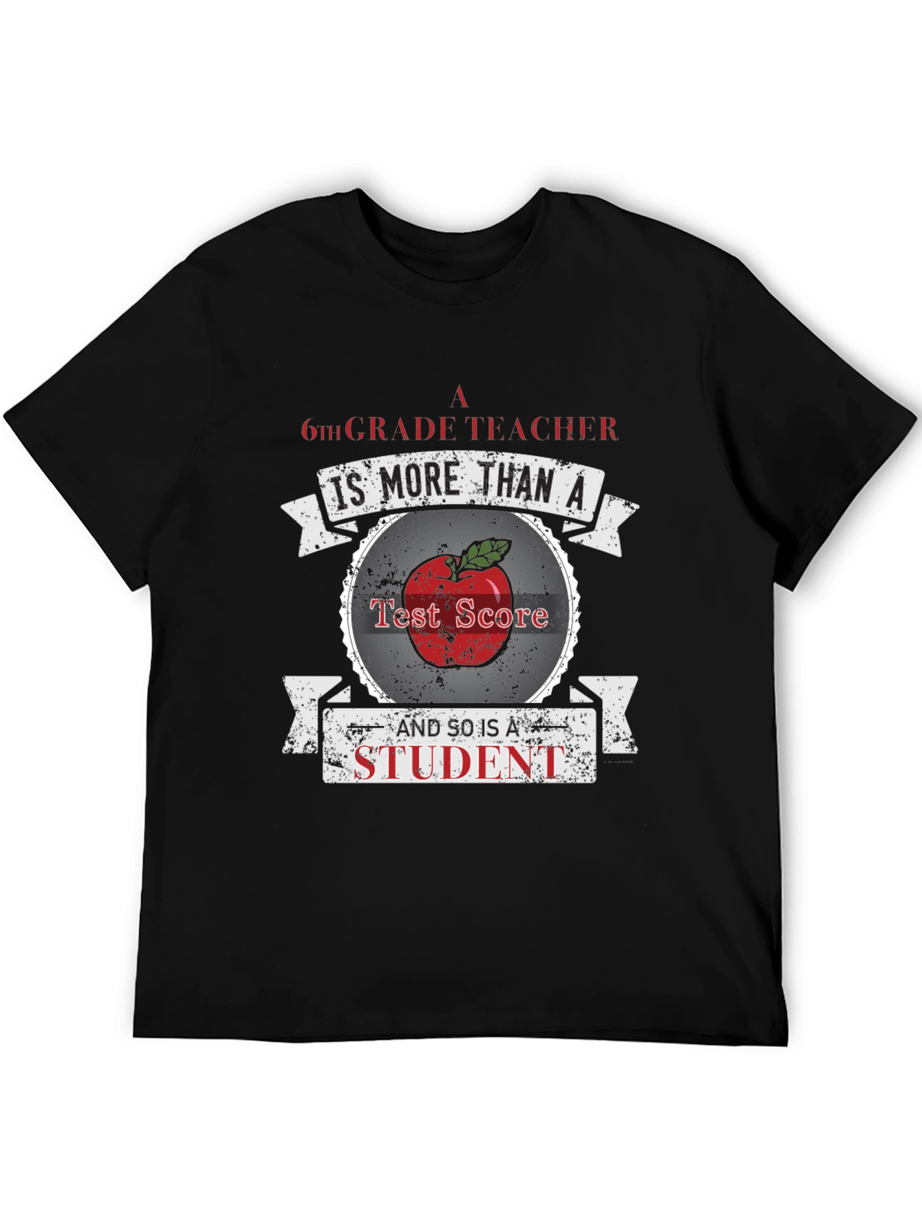 6th Grade Teacher Student Apple Graphic Tee