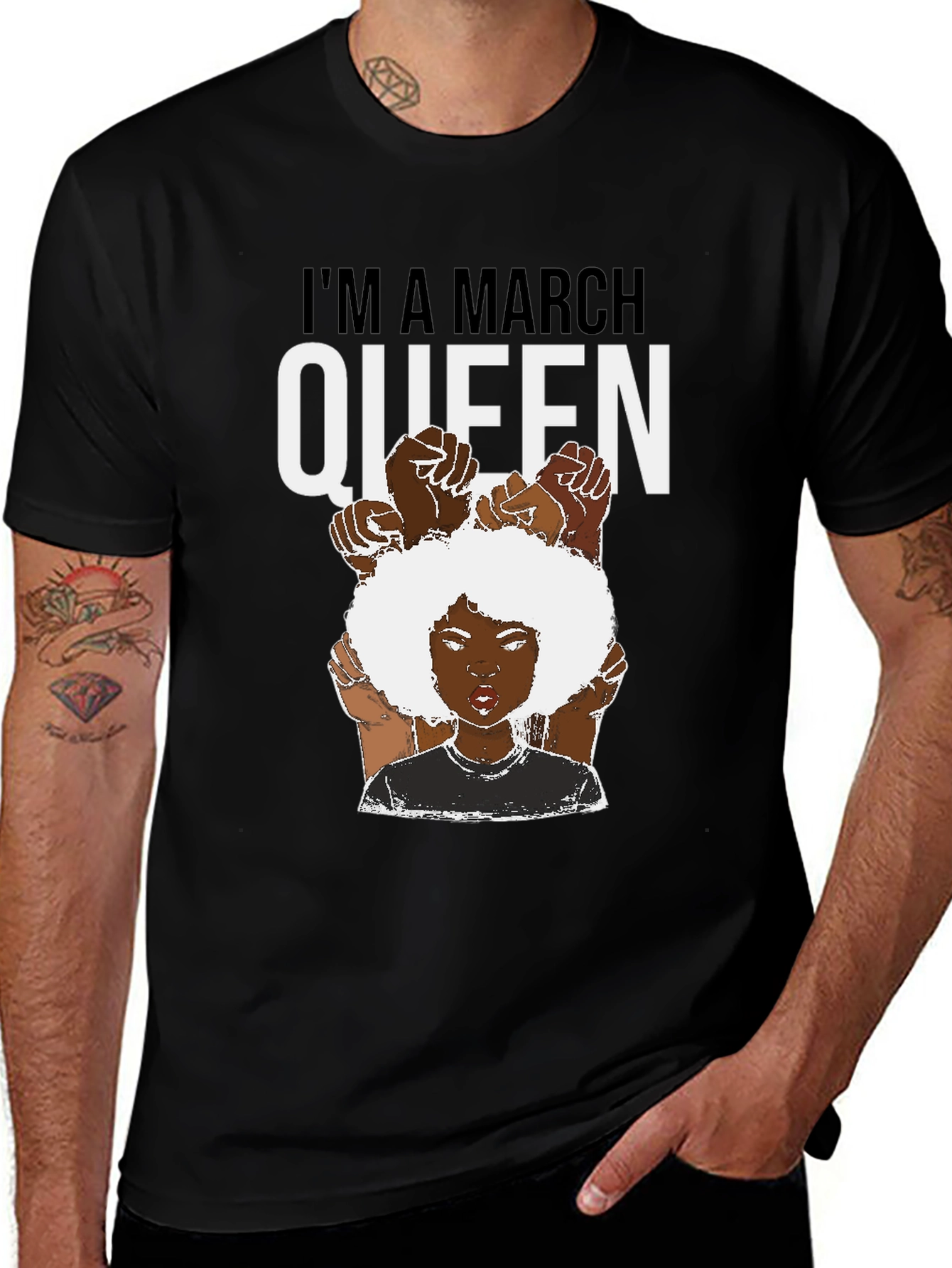 Im a March Queen Black T-Shirt