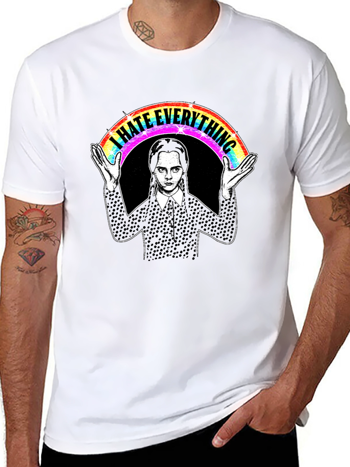I Hate Everything Wednesday Rainbow T-Shirt