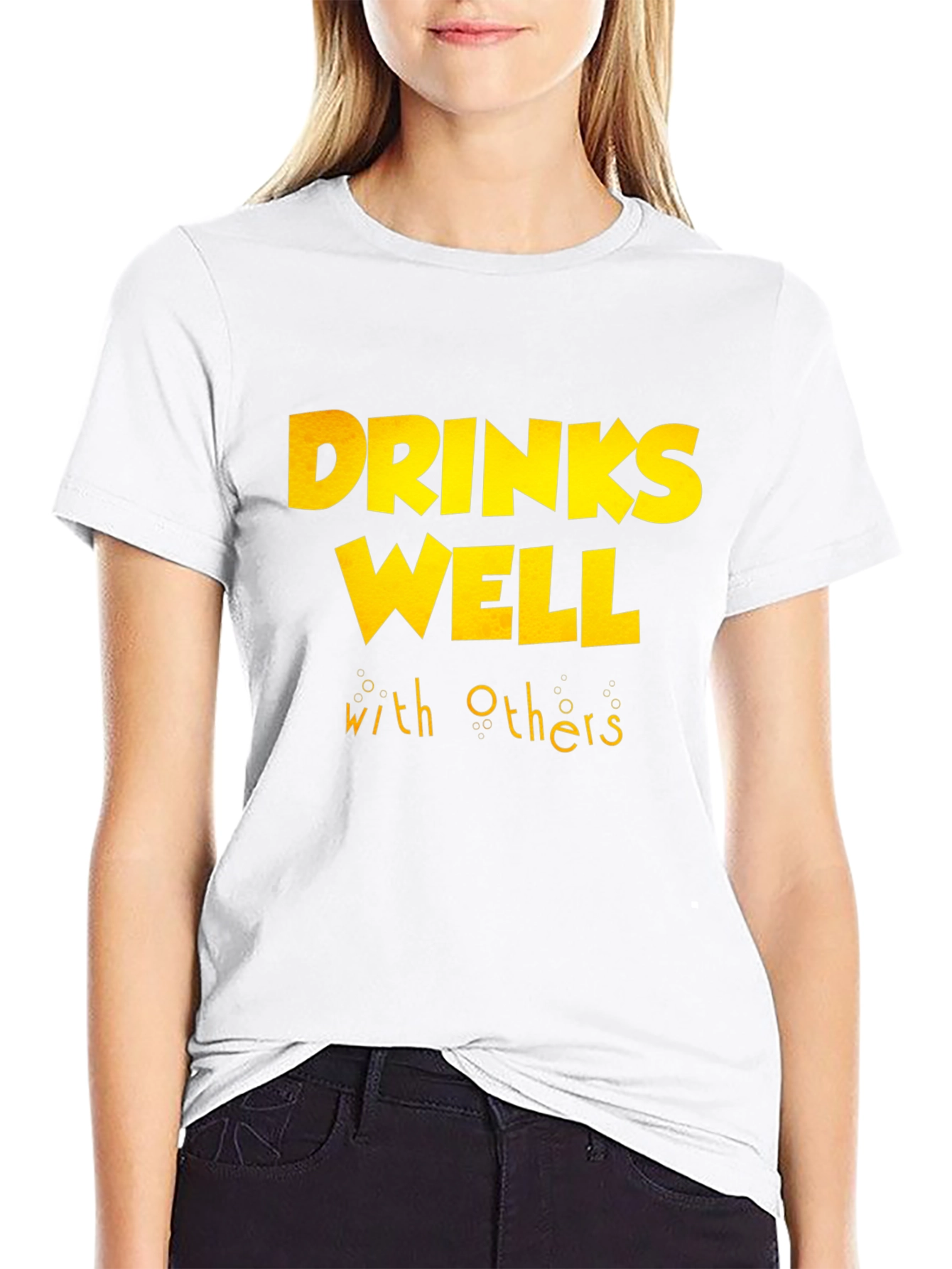 Drinks Well With Others T-Shirt - Funny Party Tee