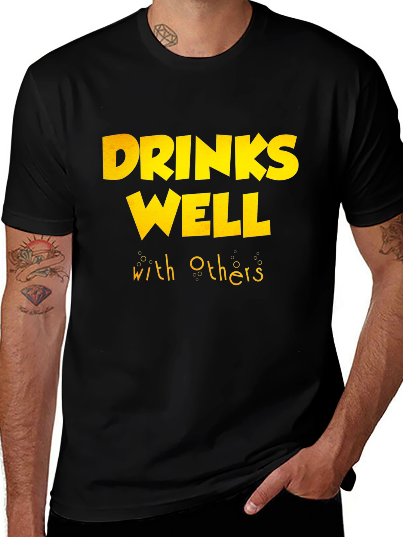 Drinks Well With Others T-Shirt - Funny Party Tee