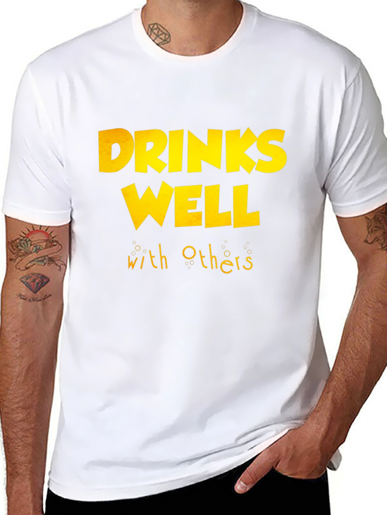 Drinks Well With Others T-Shirt - Funny Party Tee