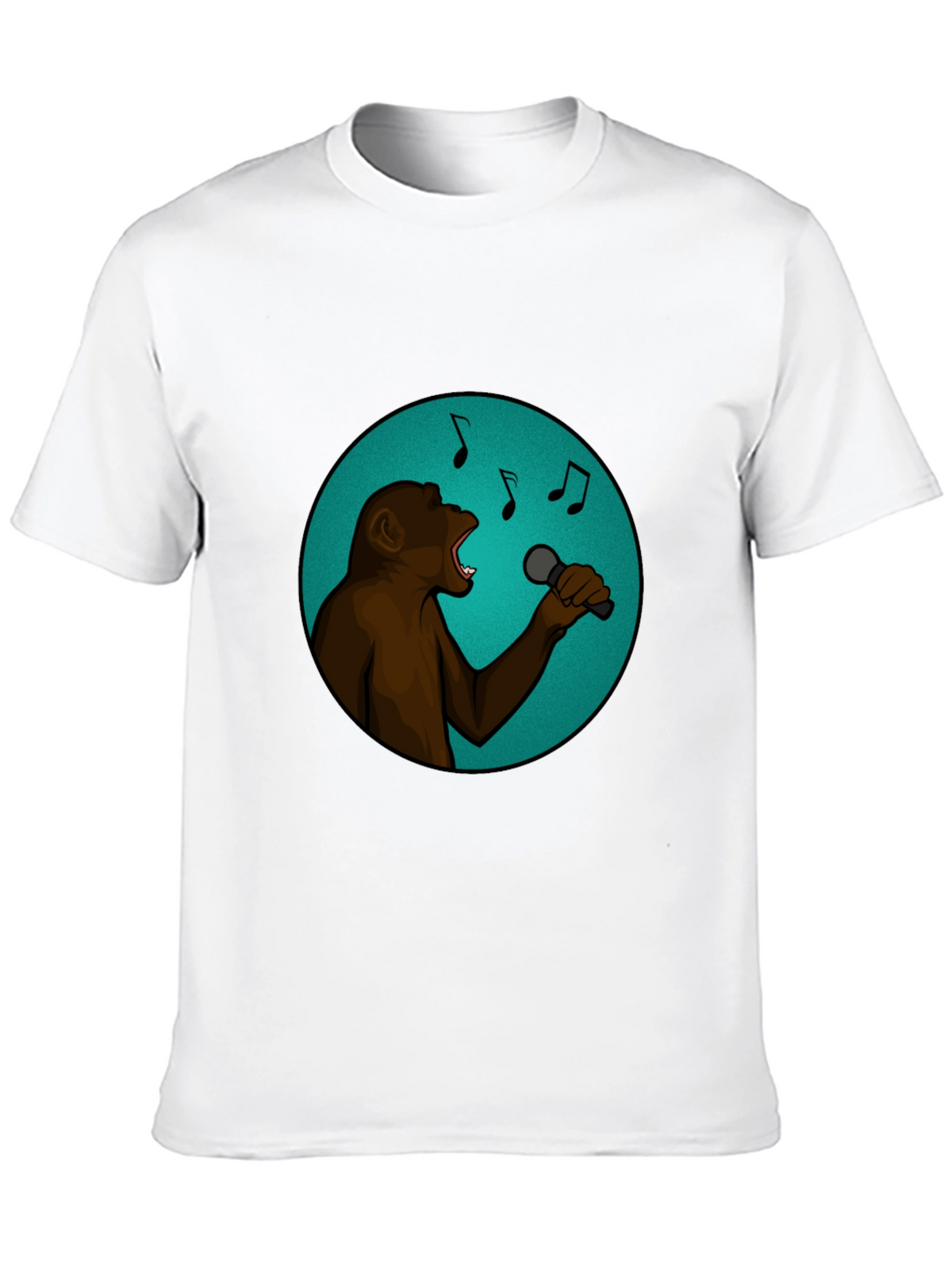 Singing Monkey Graphic Tee - Black Cotton T-Shirt