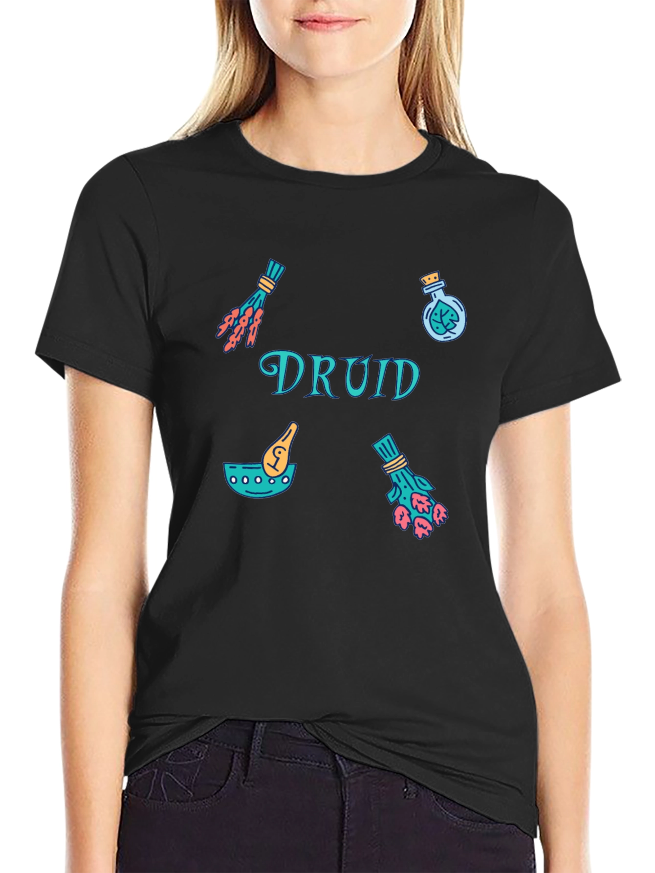 Druid Themed Graphic Print T-Shirt