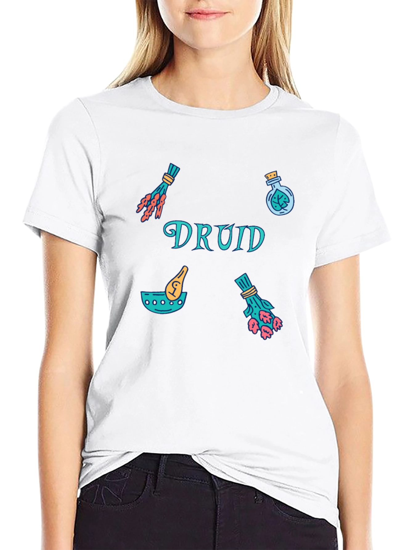 Druid Themed Graphic Print T-Shirt