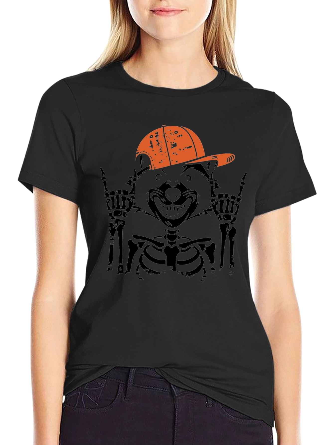 Cool Skeleton Raccoon Graphic Tee