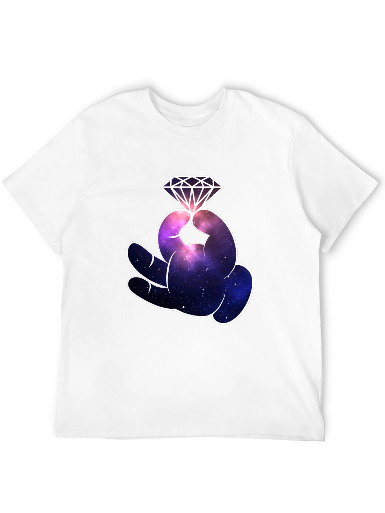 Galaxy Diamond Hand Graphic T-Shirt