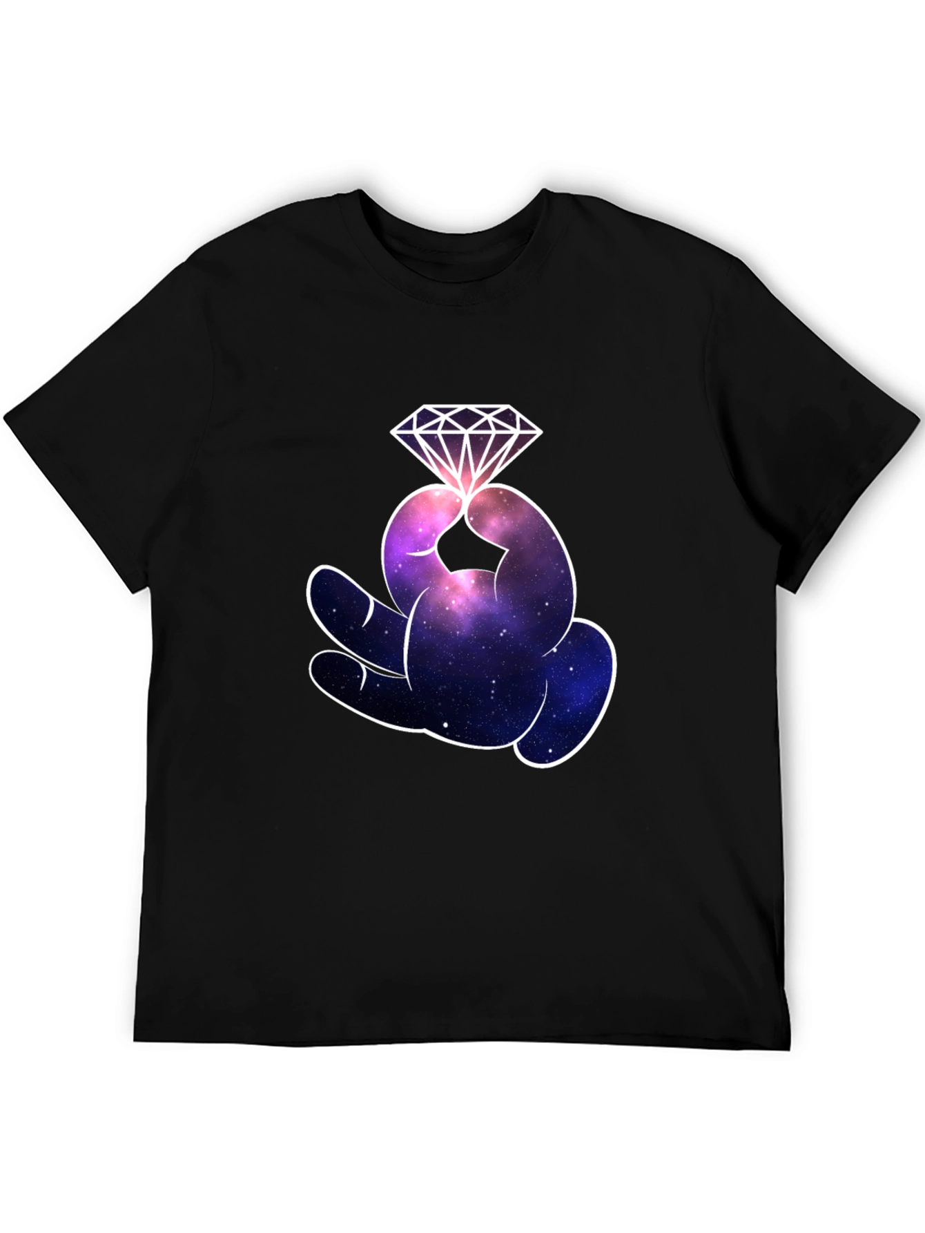 Galaxy Diamond Hand Graphic T-Shirt