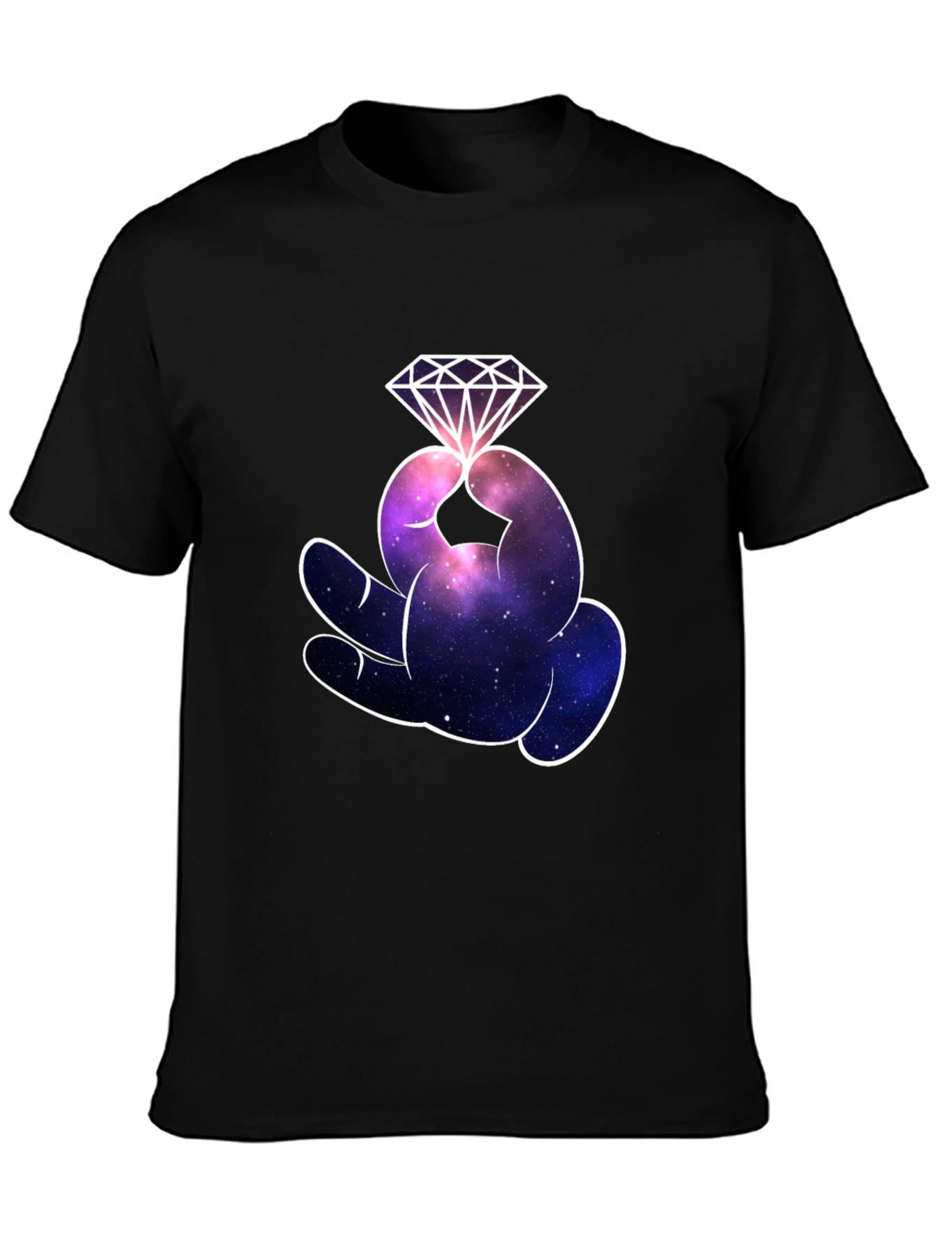 Galaxy Diamond Hand Graphic T-Shirt