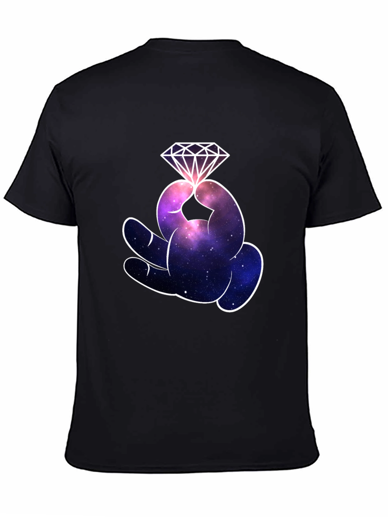 Galaxy Diamond Hand Graphic T-Shirt