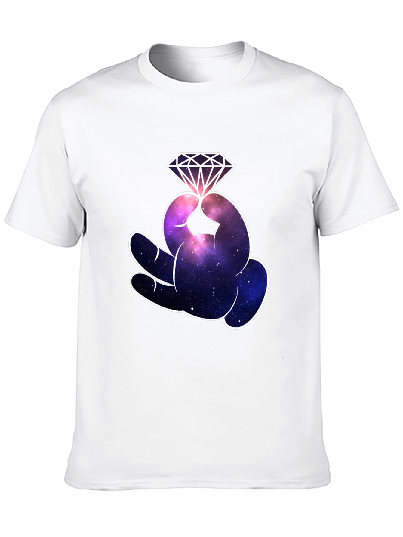 Galaxy Diamond Hand Graphic T-Shirt