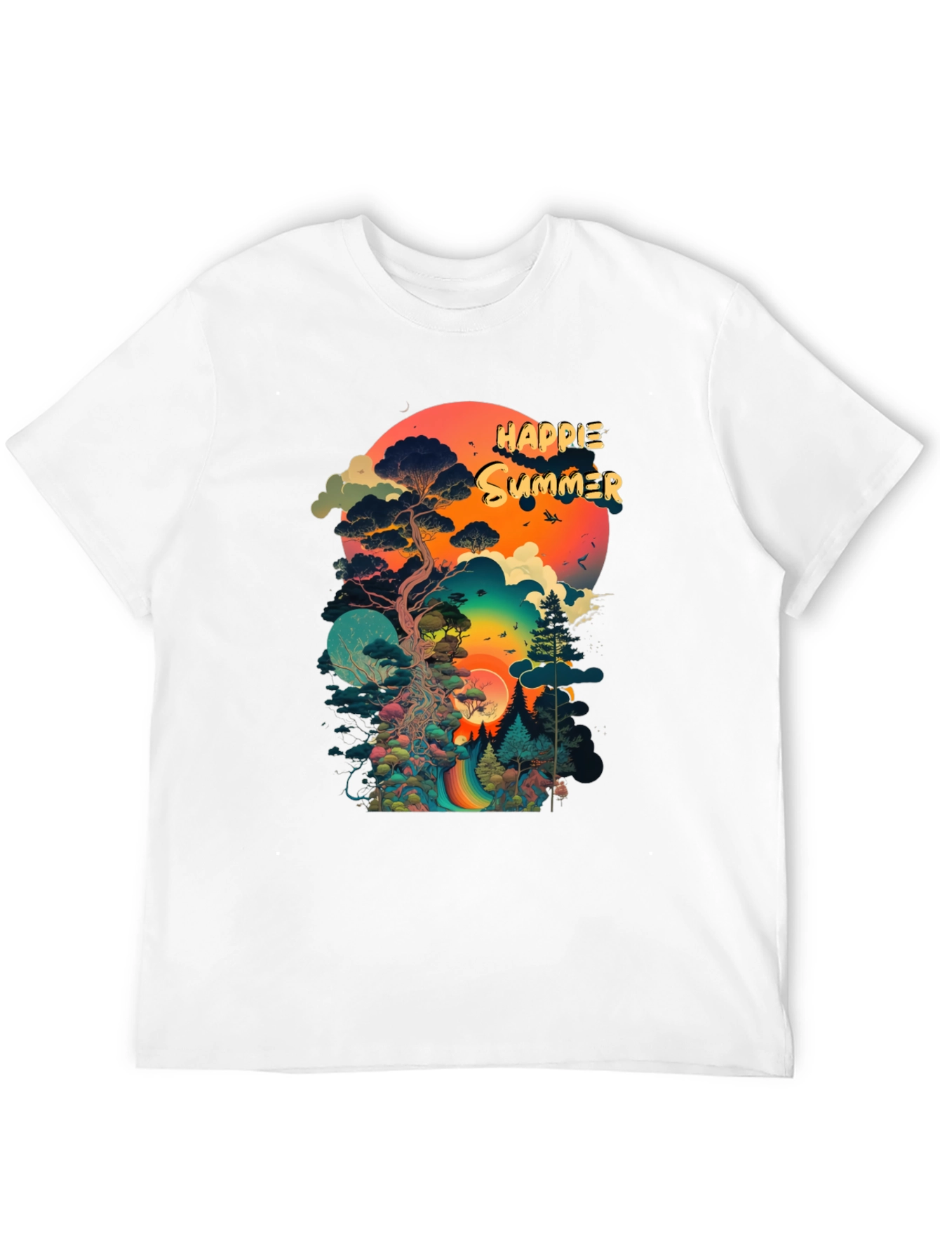 Happie Summer Black Graphic Tee