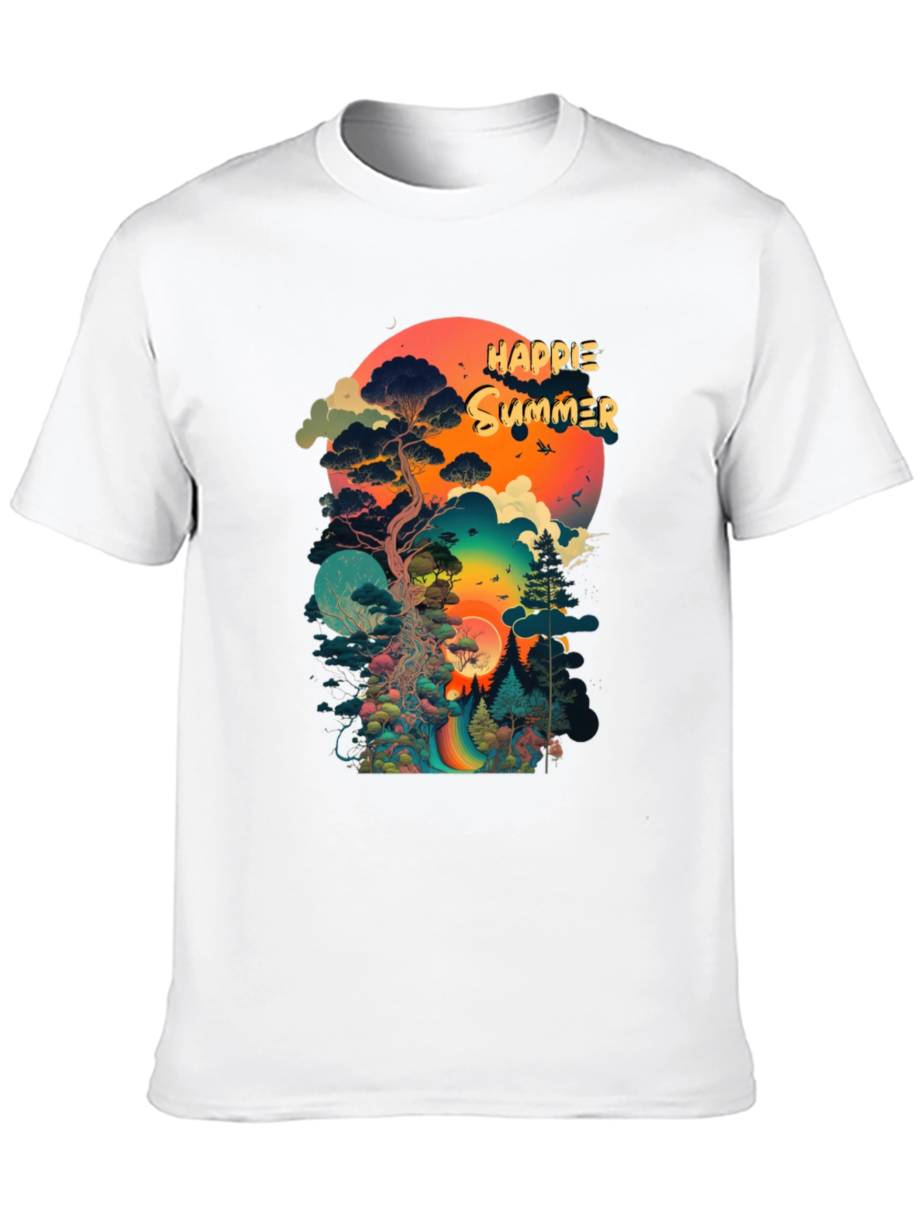 Happie Summer Black Graphic Tee