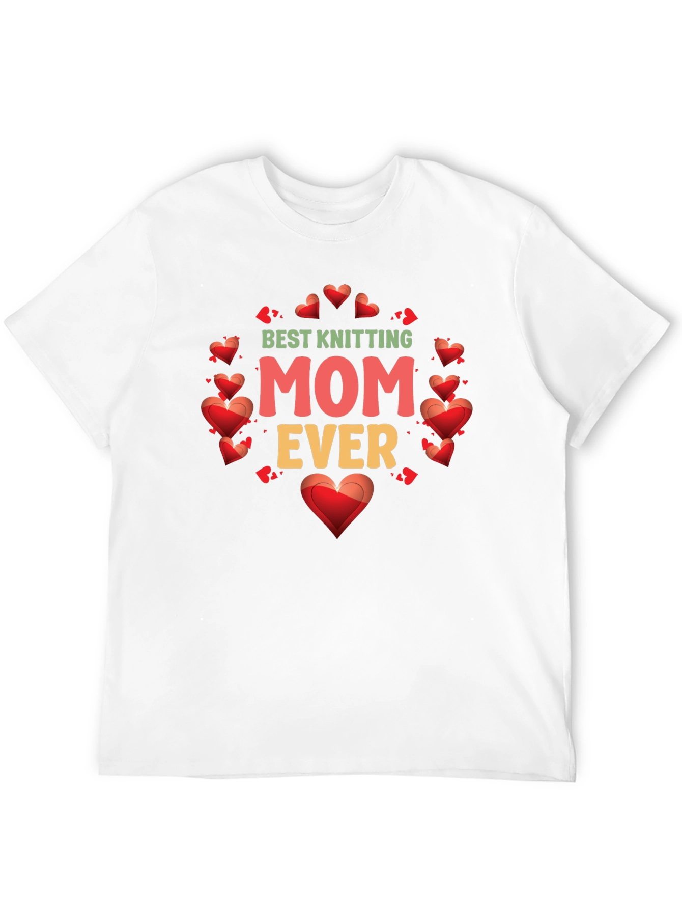 Best Knitting Mom Ever T-Shirt - Heart Design