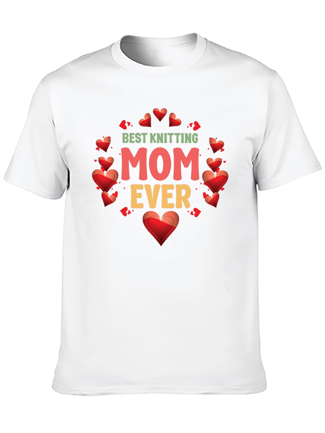 Best Knitting Mom Ever T-Shirt - Heart Design