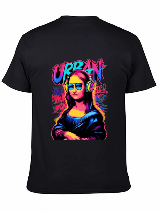 Urban Mona Lisa Graphic T-Shirt - Black