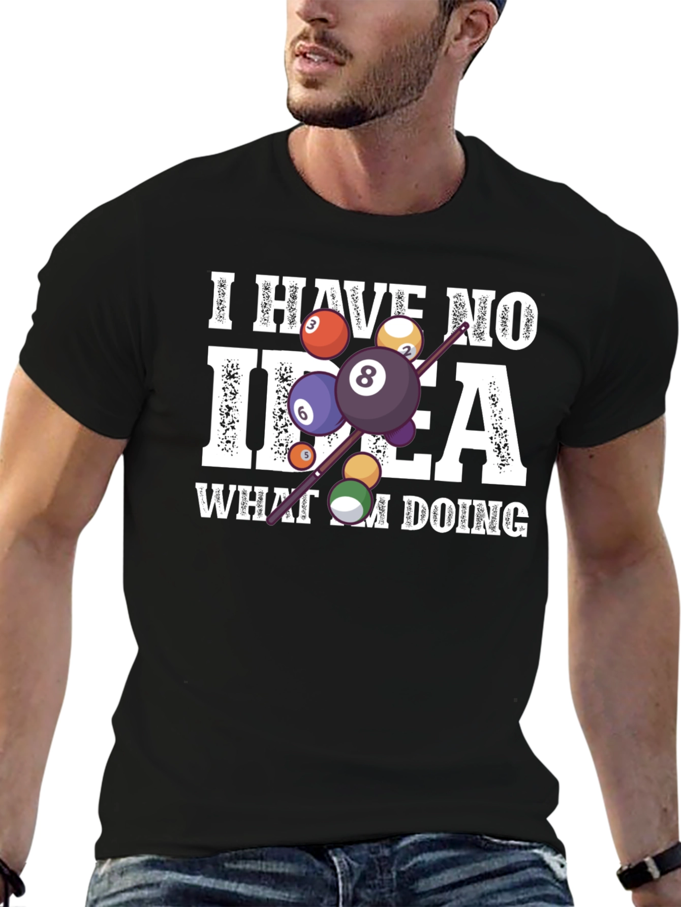 Humorous Billiards T-Shirt - I Have No Idea