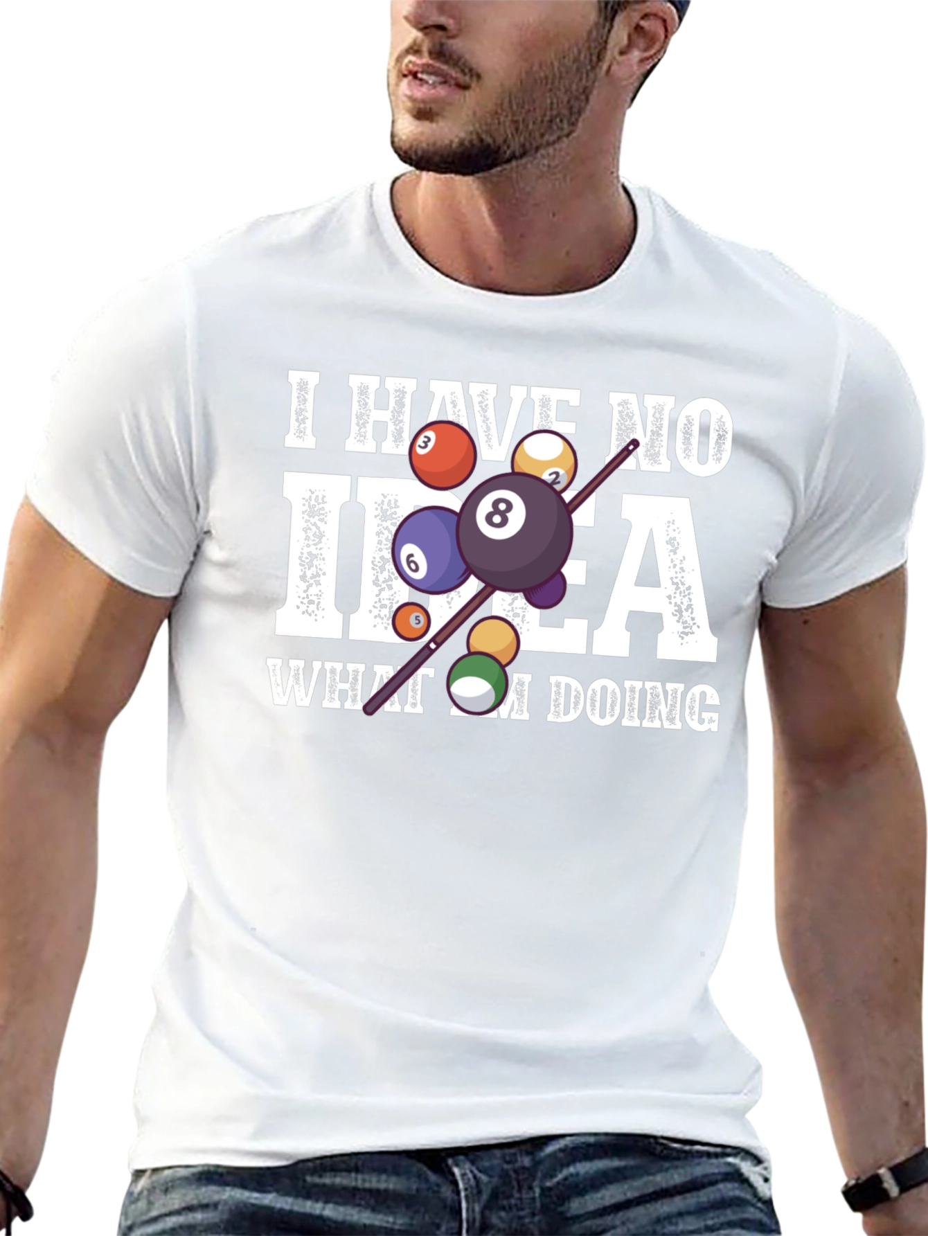 Humorous Billiards T-Shirt - I Have No Idea
