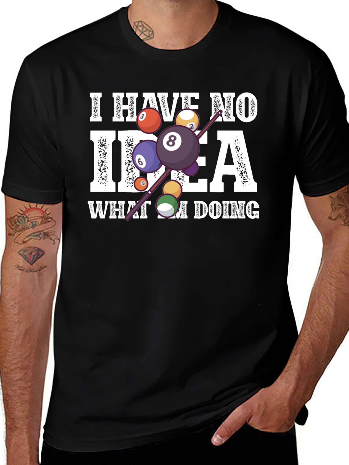 Humorous Billiards T-Shirt - I Have No Idea