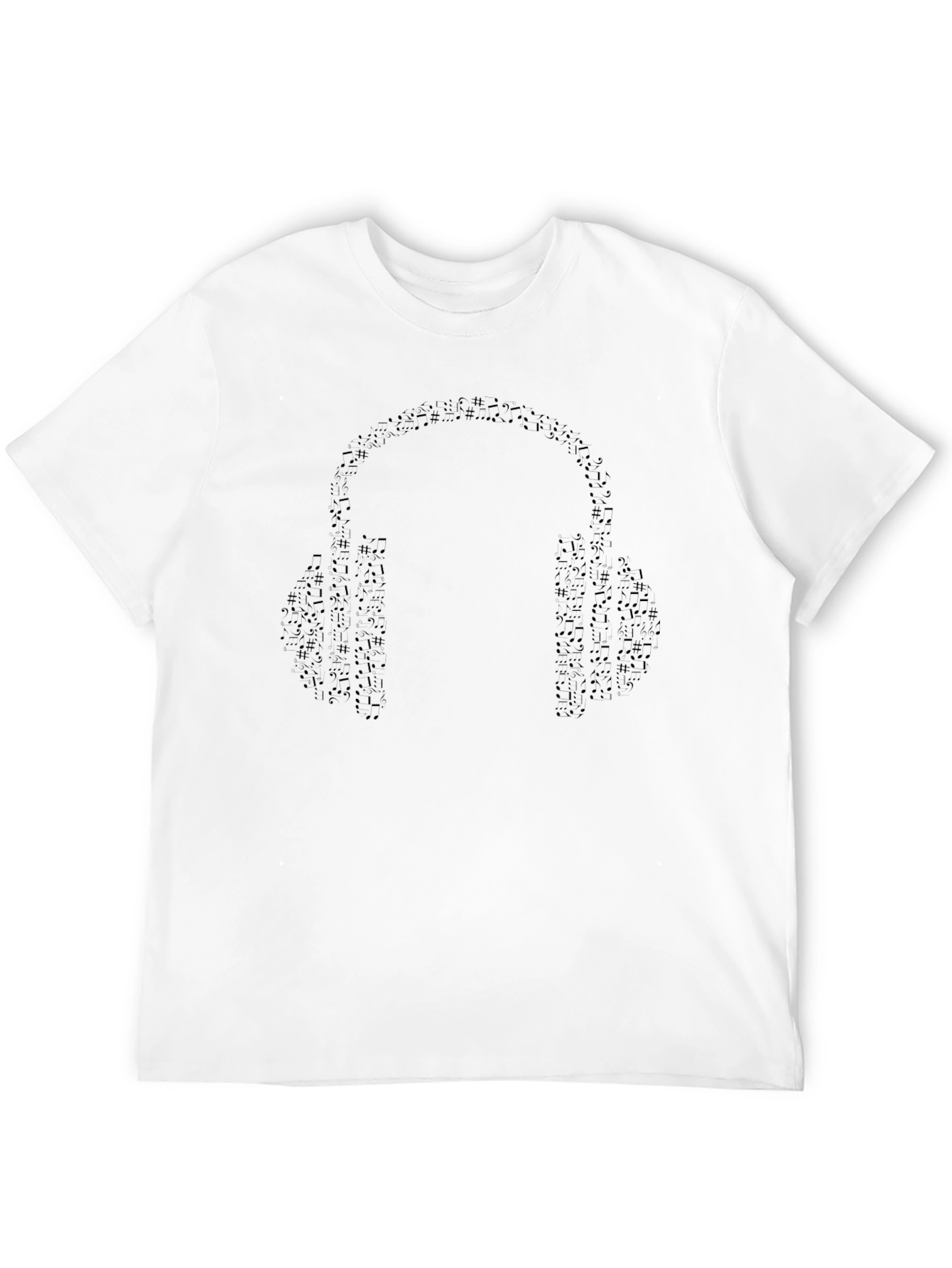 Musical Headphones Graphic T-Shirt - Black