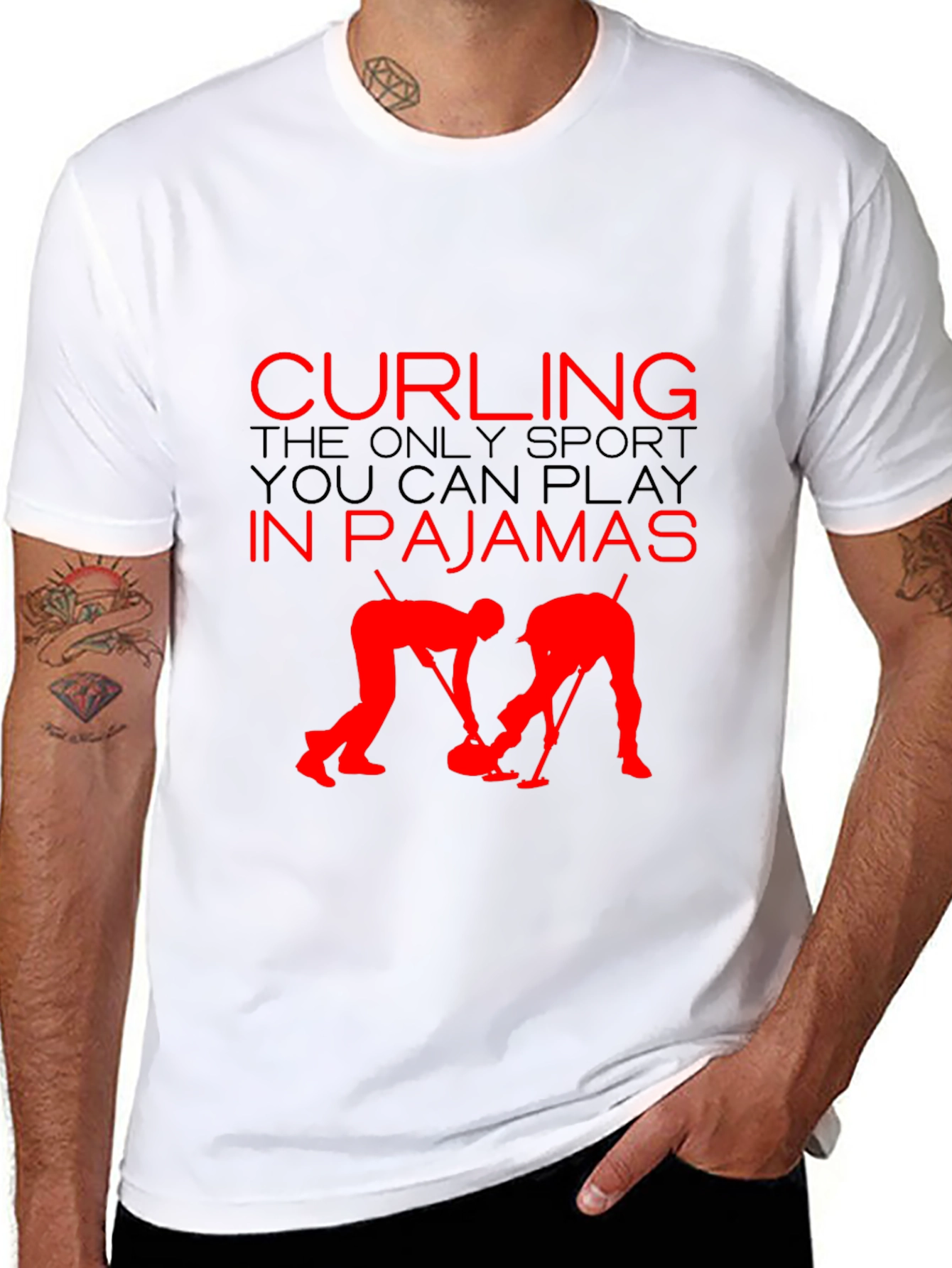 Curling Pajamas T-Shirt - Funny Sport Tee
