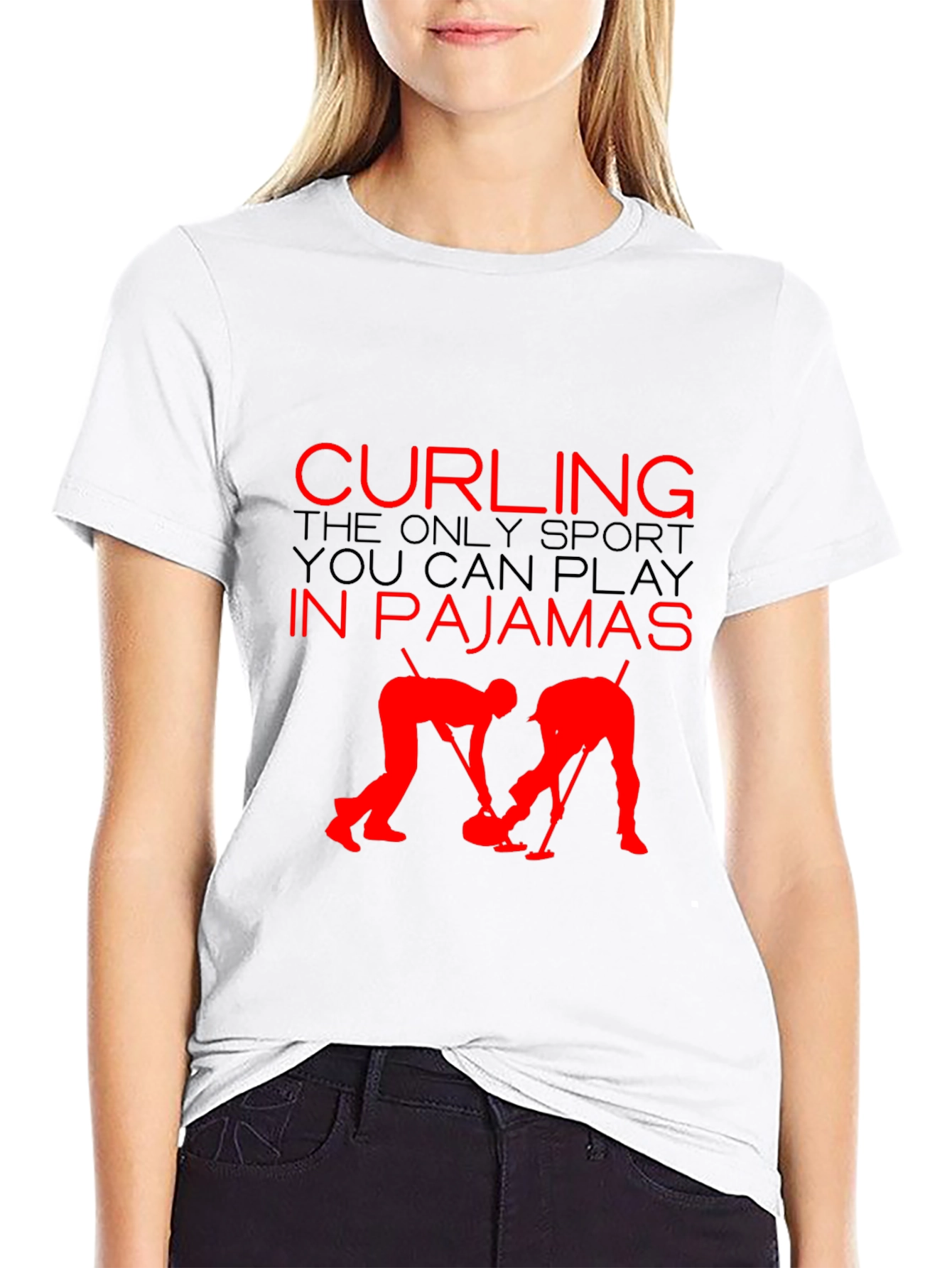 Curling Pajamas T-Shirt - Funny Sport Tee