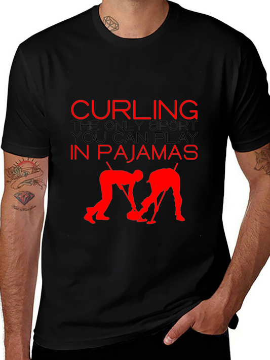 Curling Pajamas T-Shirt - Funny Sport Tee