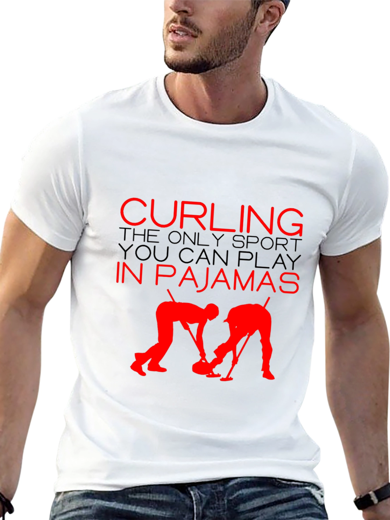 Curling Pajamas T-Shirt - Funny Sport Tee