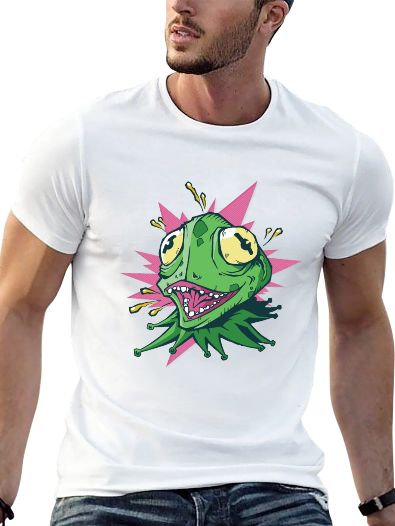 Kermit Style Graphic Tee - Black Cotton T-Shirt