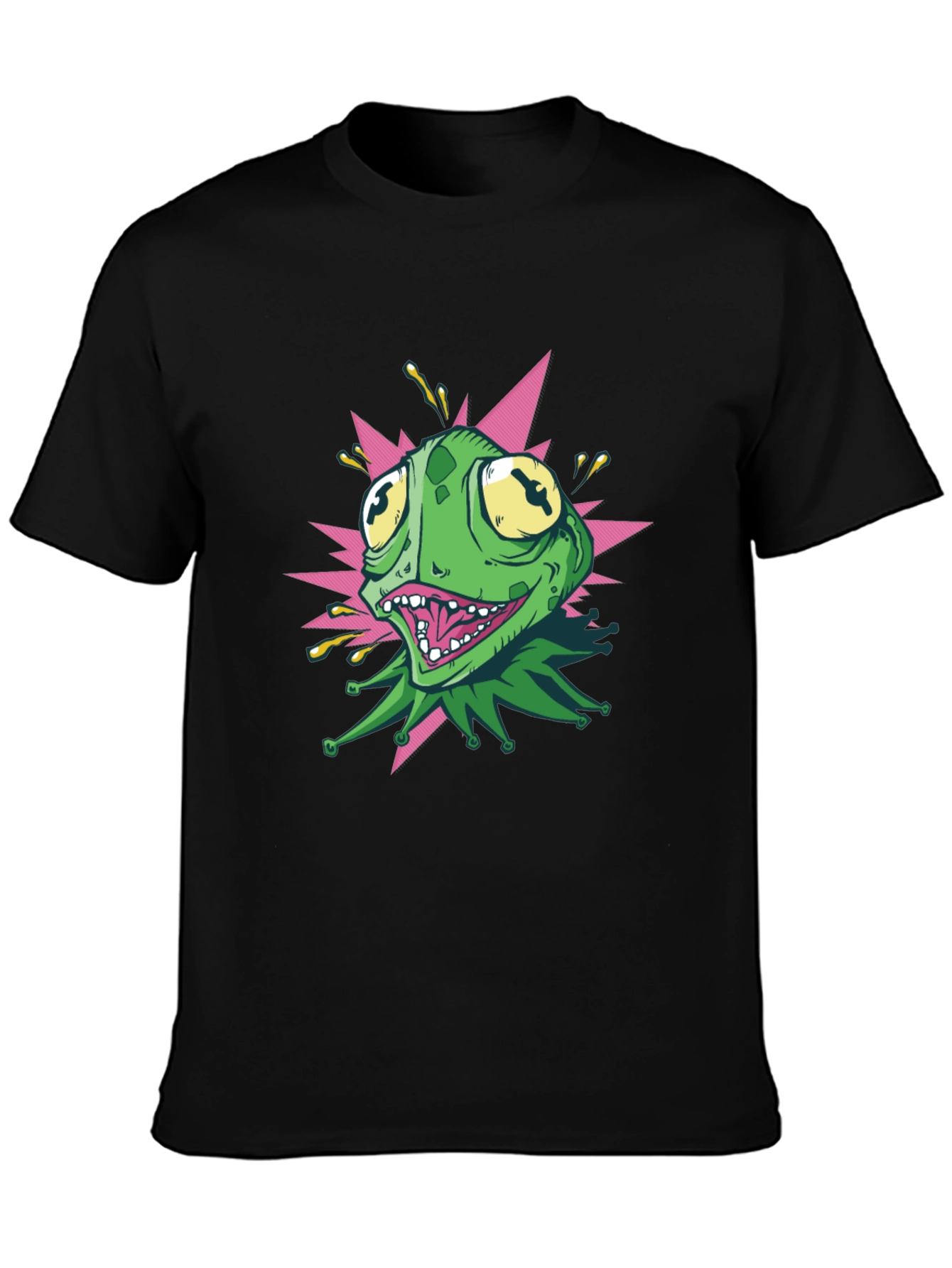 Kermit Style Graphic Tee - Black Cotton T-Shirt