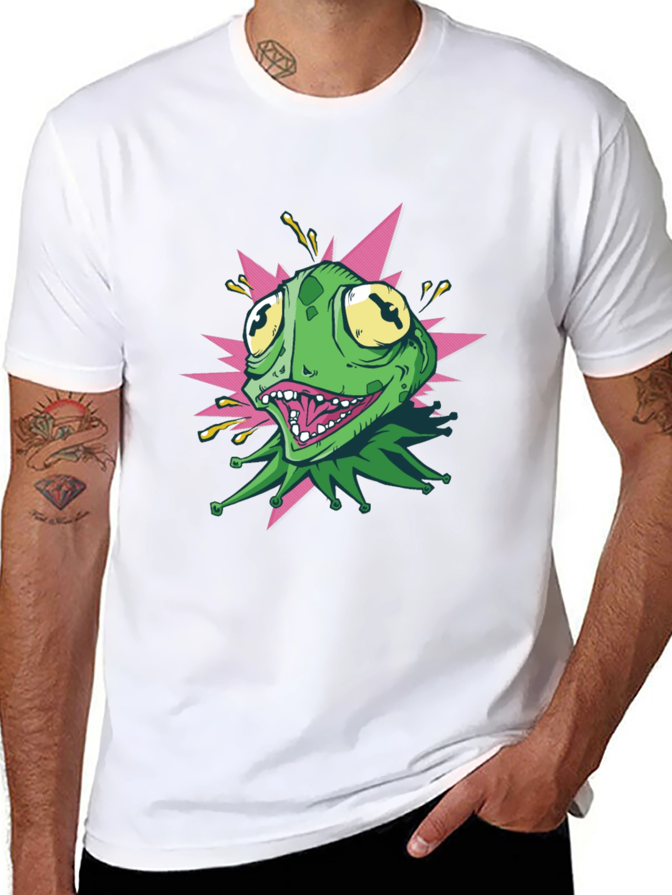 Kermit Style Graphic Tee - Black Cotton T-Shirt