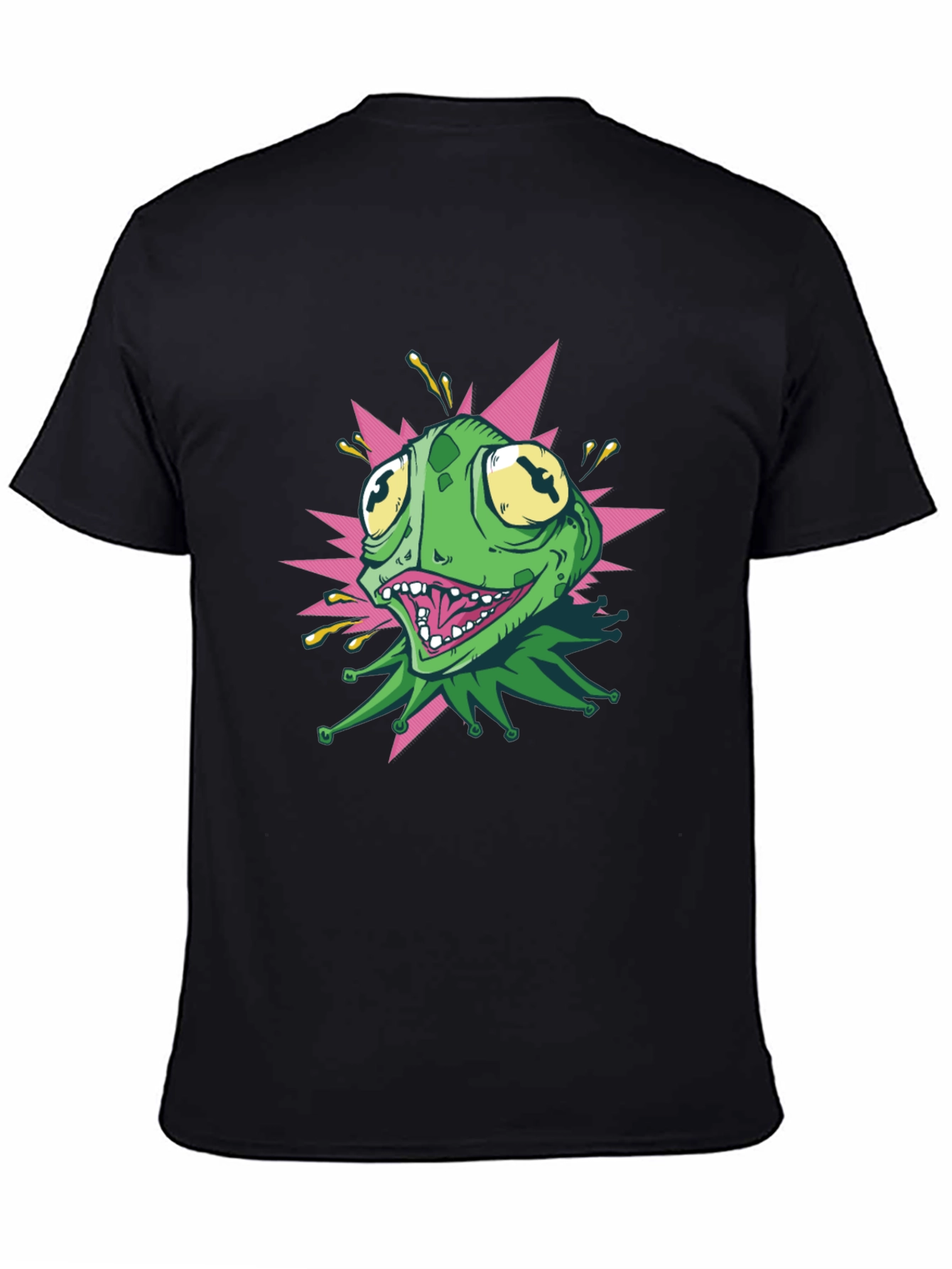 Kermit Style Graphic Tee - Black Cotton T-Shirt