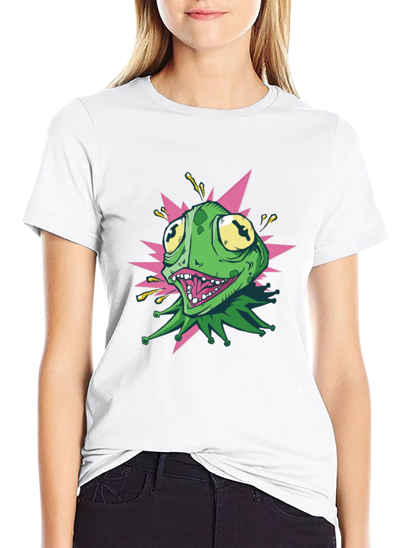 Kermit Style Graphic Tee - Black Cotton T-Shirt