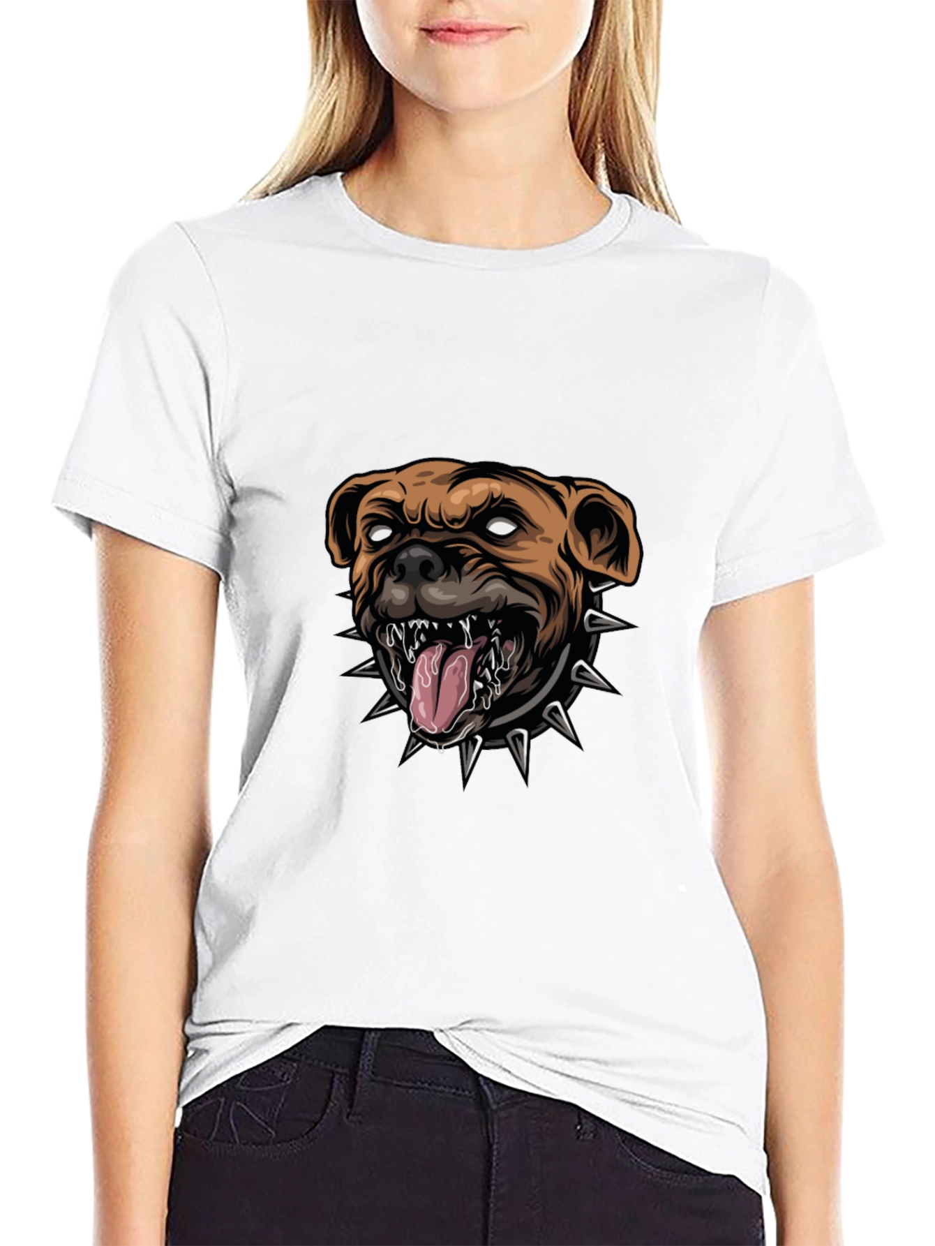 Mens Black T-Shirt with Bulldog Graphic