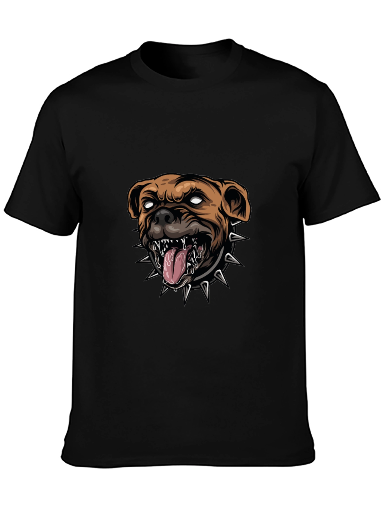Mens Black T-Shirt with Bulldog Graphic