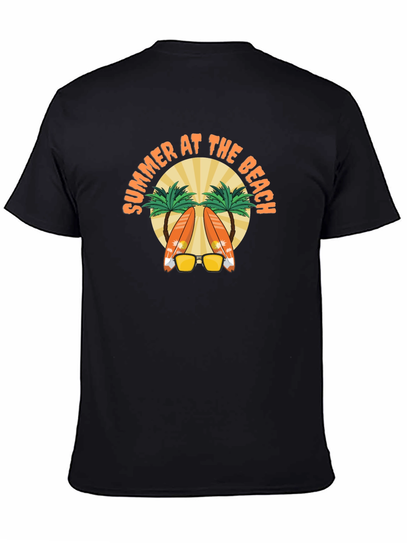 Summer at the Beach Black T-Shirt