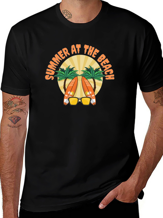 Summer at the Beach Black T-Shirt