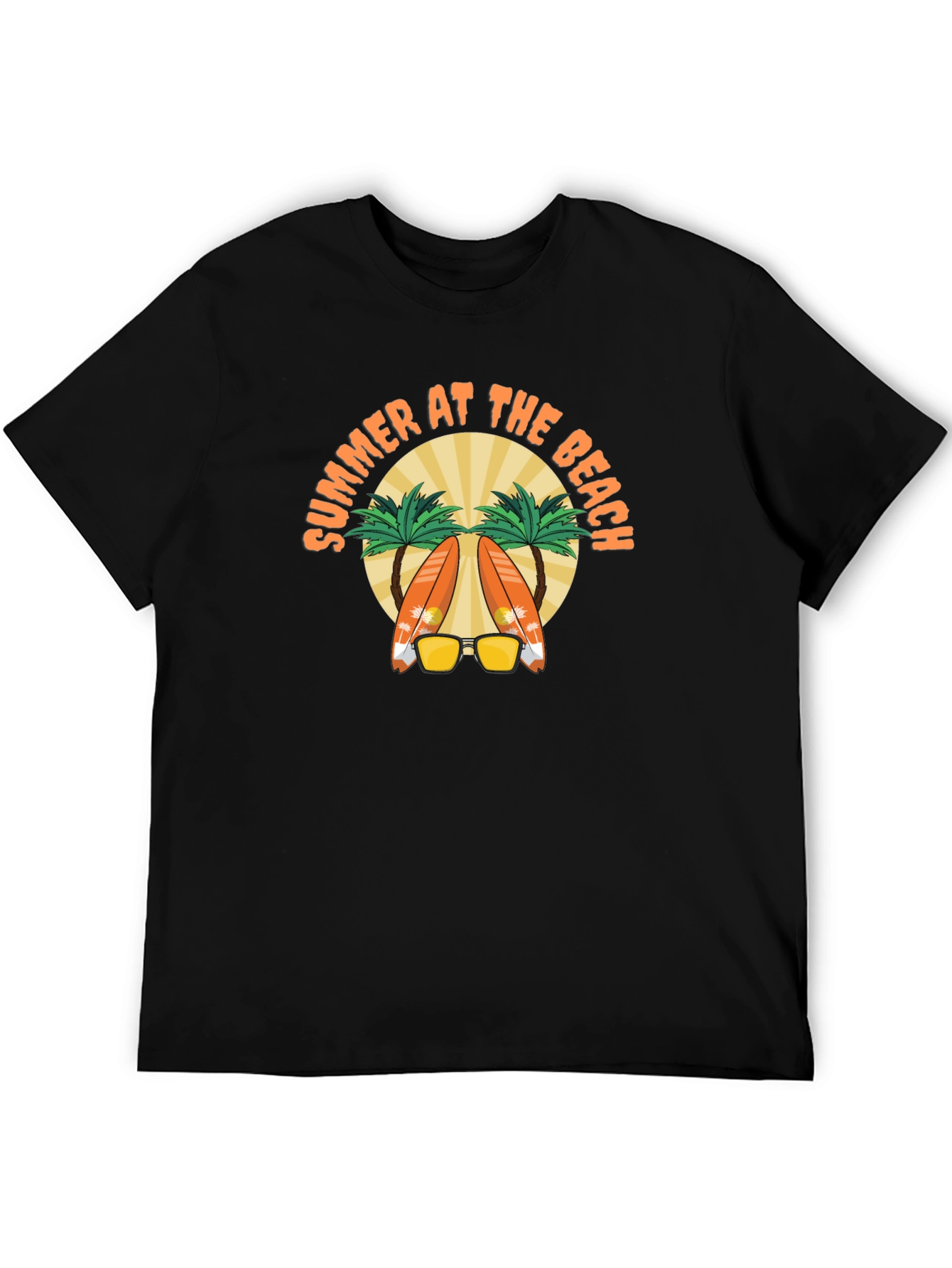Summer at the Beach Black T-Shirt