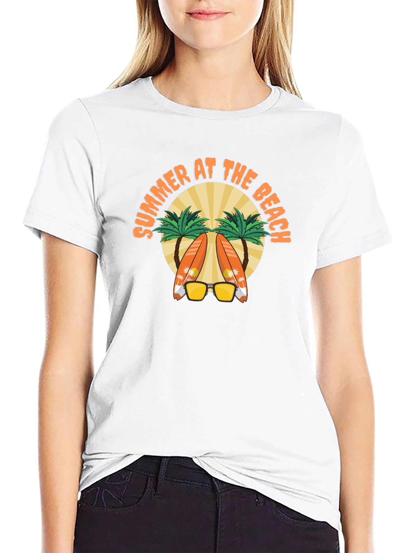 Summer at the Beach Black T-Shirt