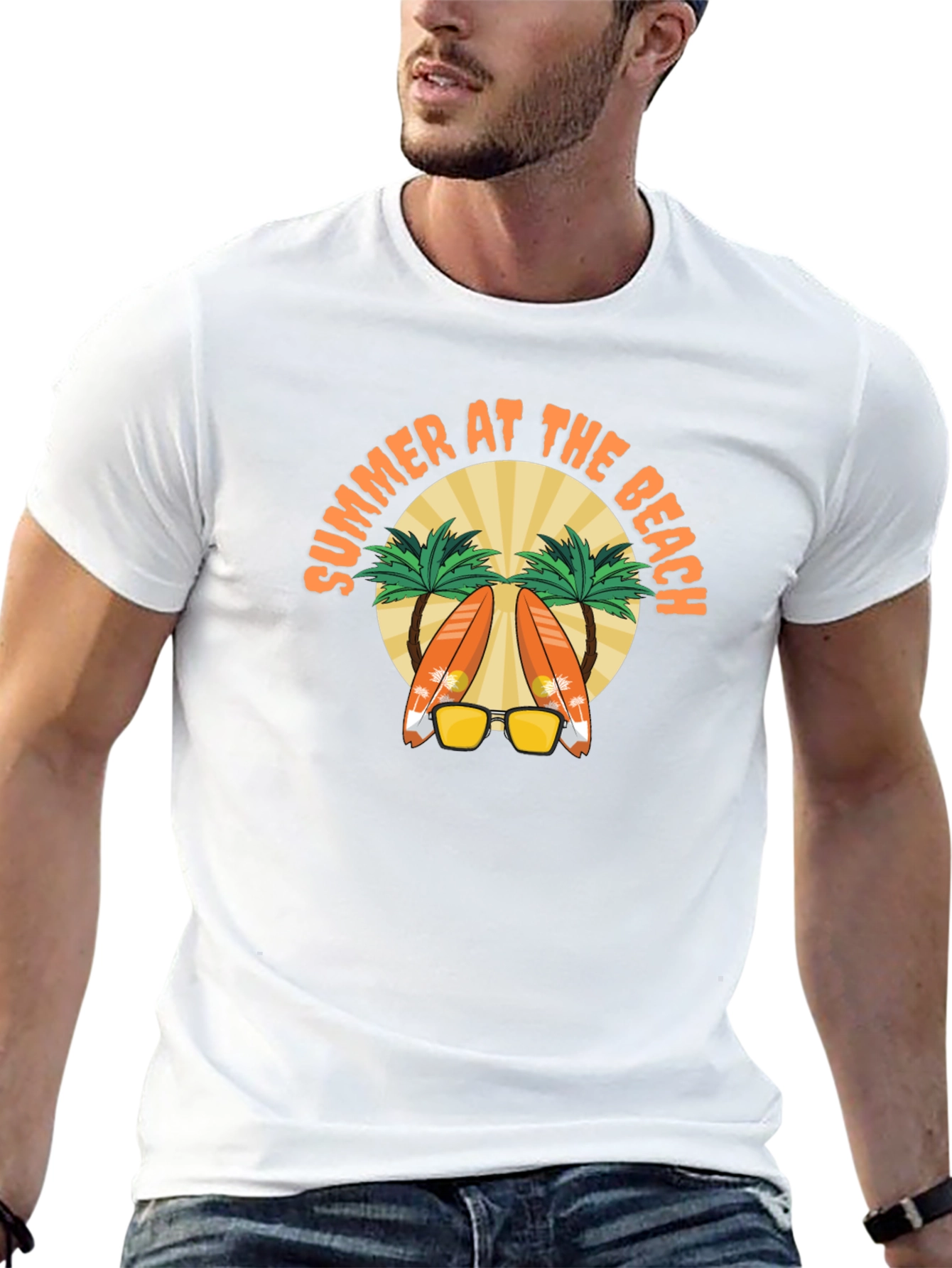 Summer at the Beach Black T-Shirt